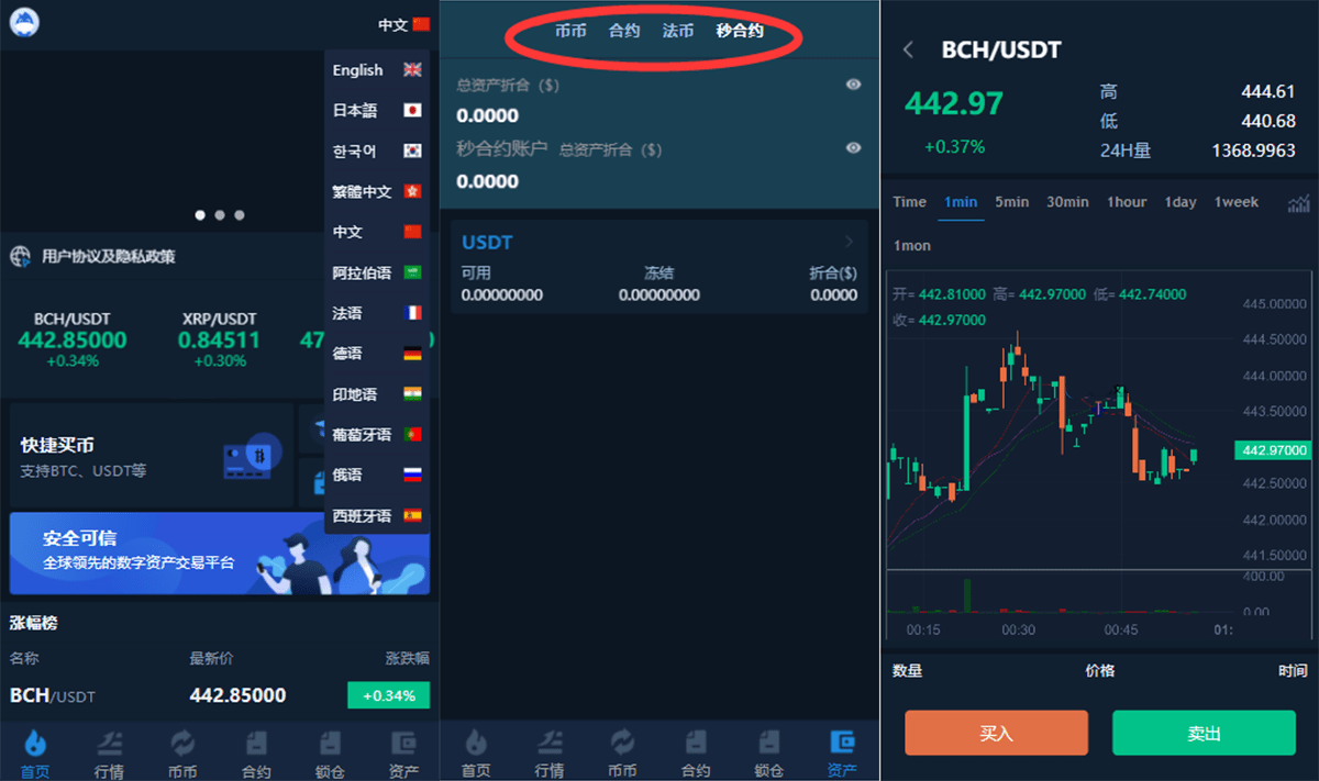 多语言交易所/12国语言/秒合约/申购/锁仓/K线完整/脚本最全/带教程/日夜模式-源码狗